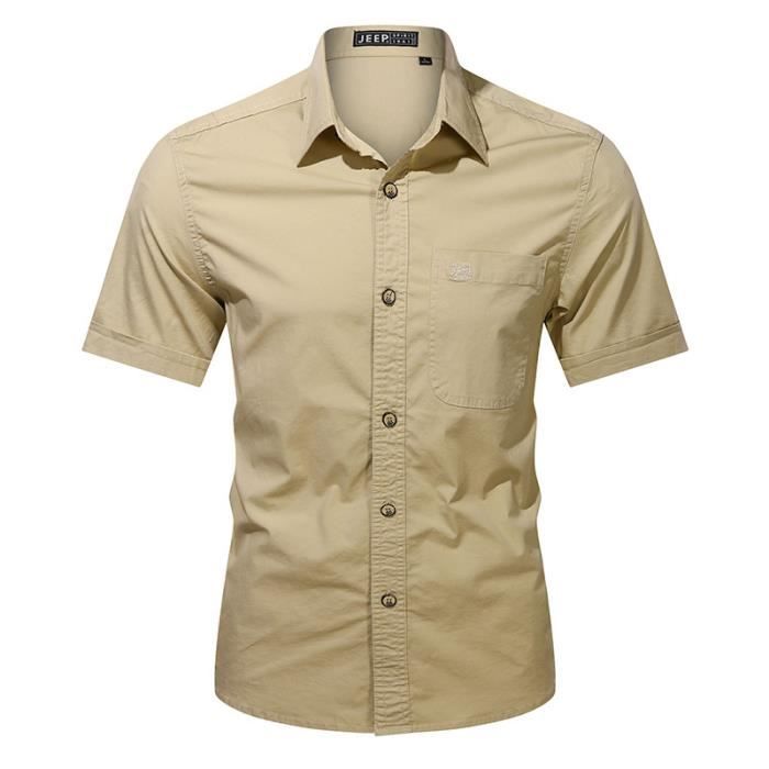 Chemise Field And Stream Homme – Manches Courtes, Kaki, Motif Poisson – Taille XL – Occasion