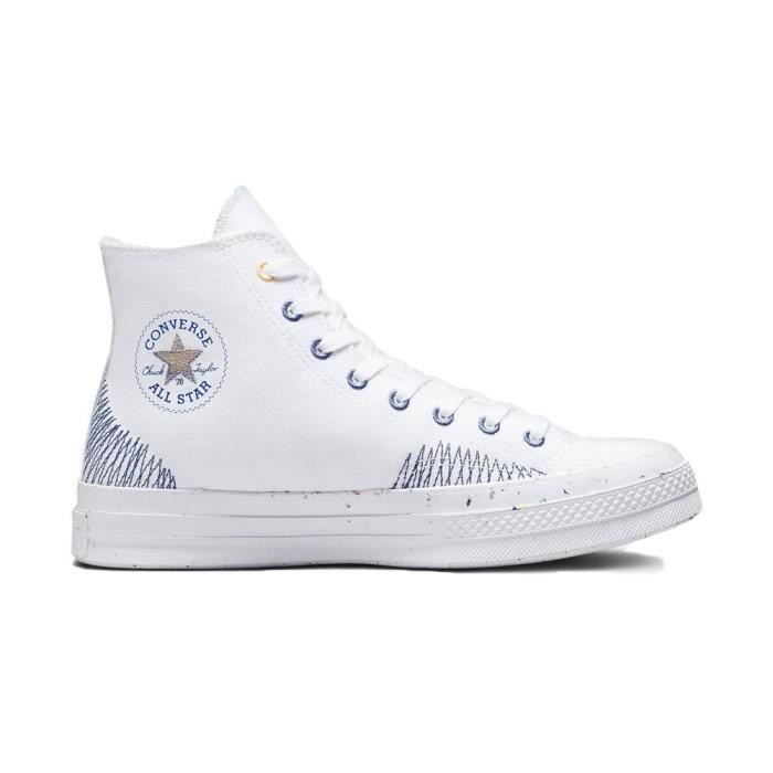 Baskets - CONVERSE - Chuck 70 Stitched Blanc - Textile - Lacets