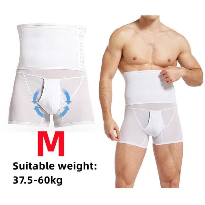 hommes body gainant amincissant boxer,ventre plat sculptante,waist trainer,culotte push up invisible,gaine amincissante ajustable,m