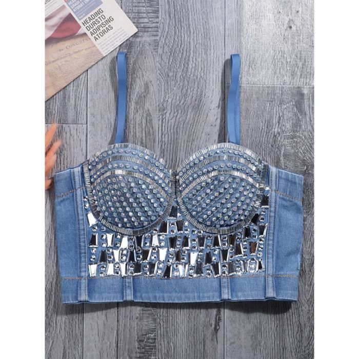Corset Bustier à Paillettes CAZSTYK - Adjustable, Sans Manches - Soirée Ou Cosplay