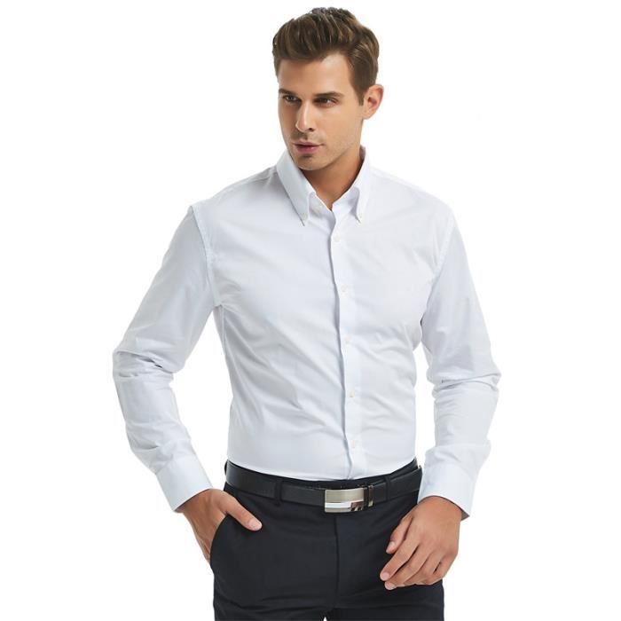 Chemise,Chemise imprimée à manches longues pour homme,vêtement Slim et  décontracté de haute qualité,couleur or et - vert militaire Blanc -  Cdiscount Prêt-à-Porter