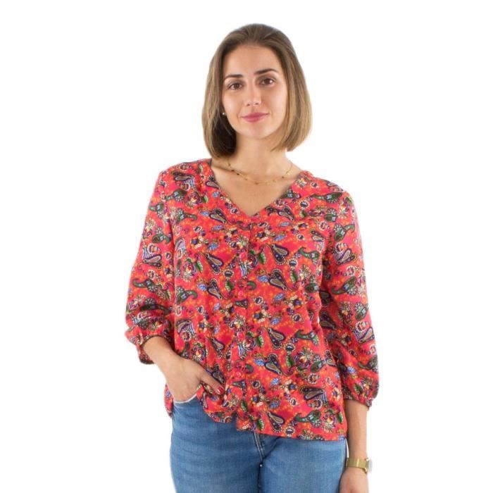 Chemisier Transparent Imprimé Cachemire New Look Violet Taille 12 UK - Occasion Très Bon état