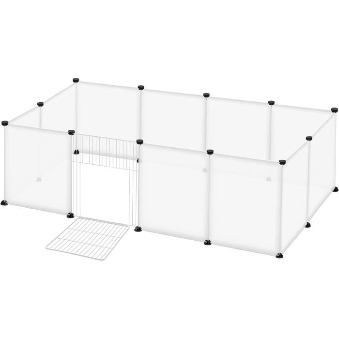 Meilleurs prix pour NAIZY Enclos Extérieur 12Pcs Parc 145x75x48cm Parc pour Chiot Parc Blanc Petit Animal Enclos DIY, sans porte