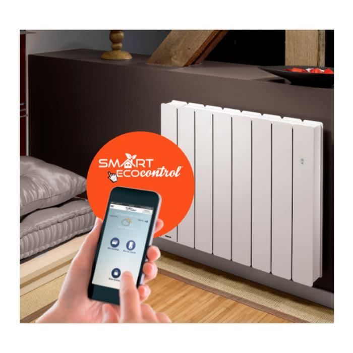 Radiateur inertie fonte Noirot Bellagio Smart ECOControl horizontal 1250 W  - Cdiscount Bricolage