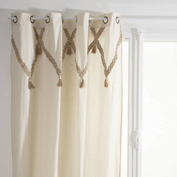 Rideaux De Créateur Warwick – Entrelacé Sarcelle Et Beige – Doublés, 88.5" De Long