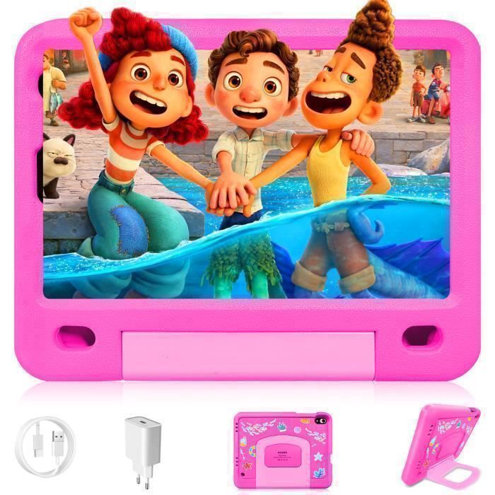 Tablette Enfants – OUZRS – 8 Pouces – Android 12 – 4Go RAM – 128Go ROM – Rose