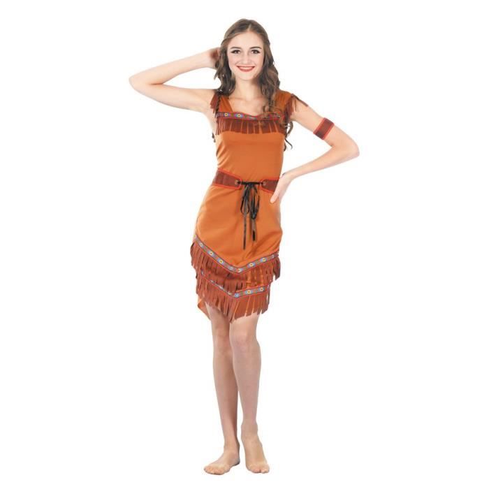 BuzzoXerex Déguisement Indienne Femme - Costume Carnaval Avec Ceinture Et Accessoires - Taille S,M,L