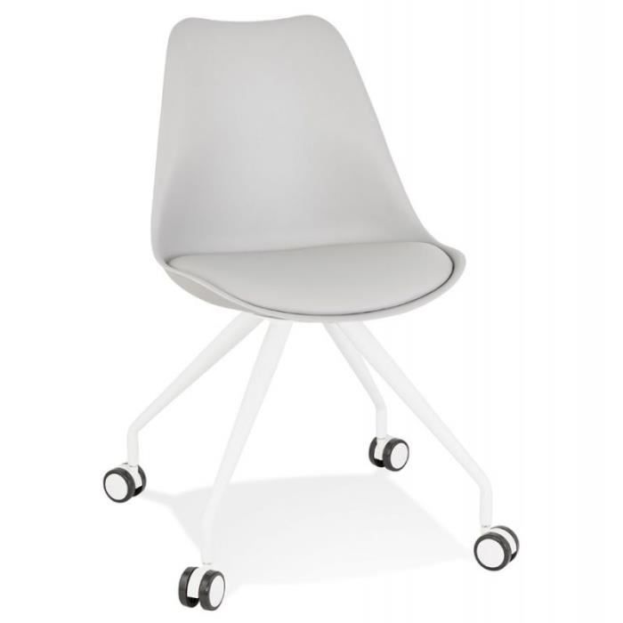 chaise de bureau design - paris prix - laxina - simili - gris - elégance - chic