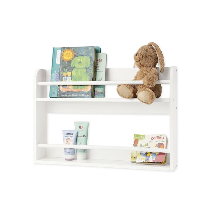 Bibliothèque Murale Pour Enfants 4 Niveaux - Étagère Métal 131x39,5cm Pour Chambre Bébé Et Enfant