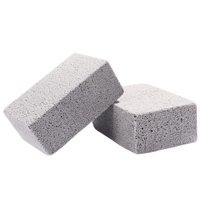 BESTONZON Lot de 2 pierres de nettoyage de grill pour le nettoyage et détartrage de grilles et plaques réutilisable et sans odeur pierre ponce écologique 