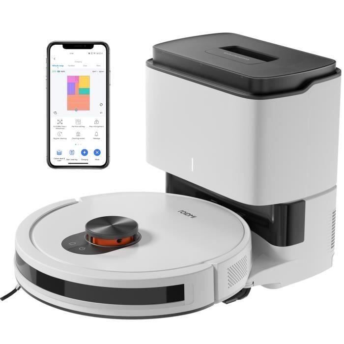 Roidmi EVE CC Aspirateur Robot avec Station de Vidage Navigation LDS 4000Pa 180min Autonome 2.5L Capacité poussière - Roidmi