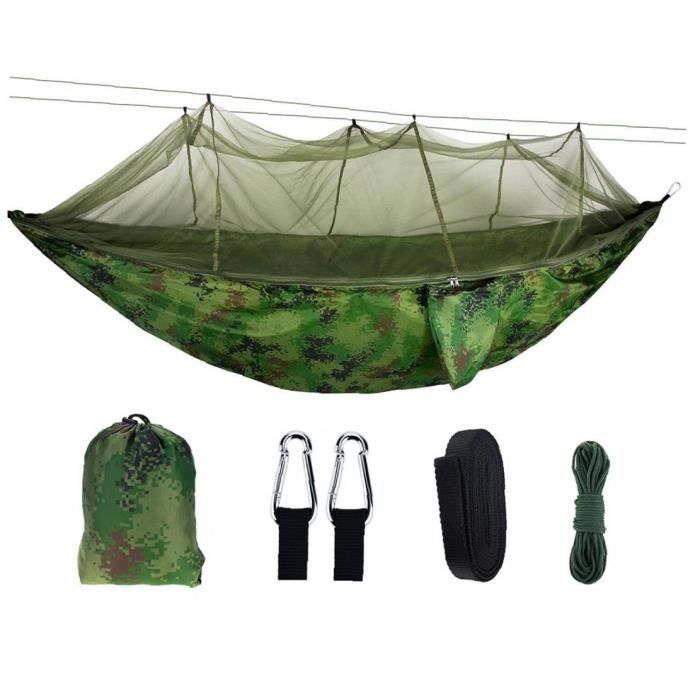 Hamac de camping - ROMOTE - Net Lightweight - Moustiquaire intégrée - Léger et portable - Vert