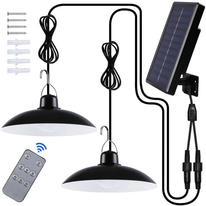 Lampe solaire dextérieur - RUMOCOVO - Double tête - Étanche IP65 - Télécommande - Blanc