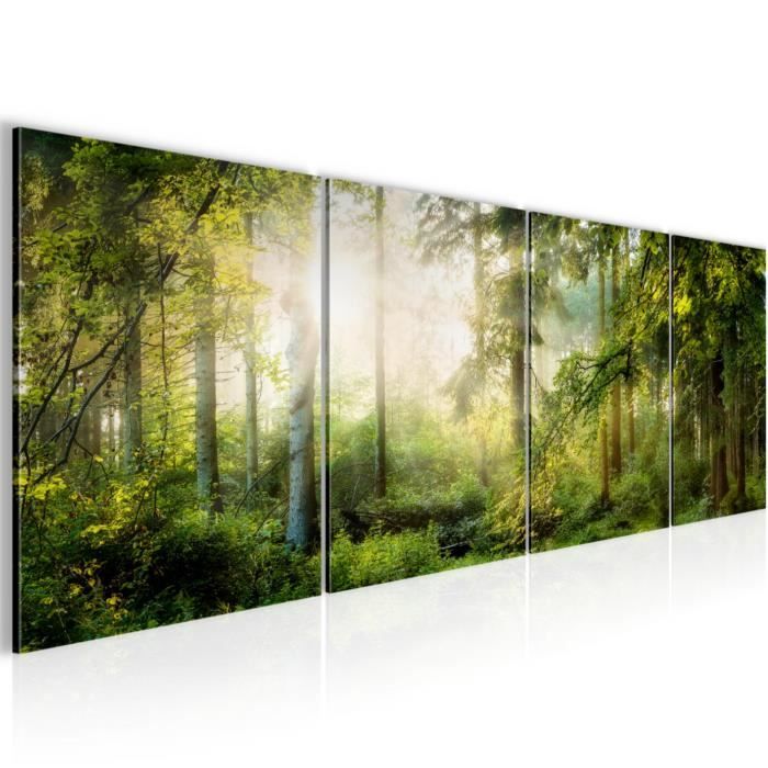 Tableau Toile 5 Pièces Forêt Enchantée - Art Mural Encadré, Neuf