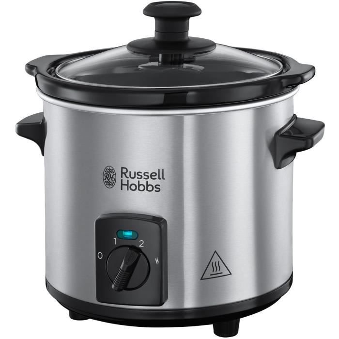 Russell Hobbs 25570-56 Mijoteuse Electrique Programmable Compact Home, Couvercle Verre, Cuve Amovible Céramique, Nettoyage Facile