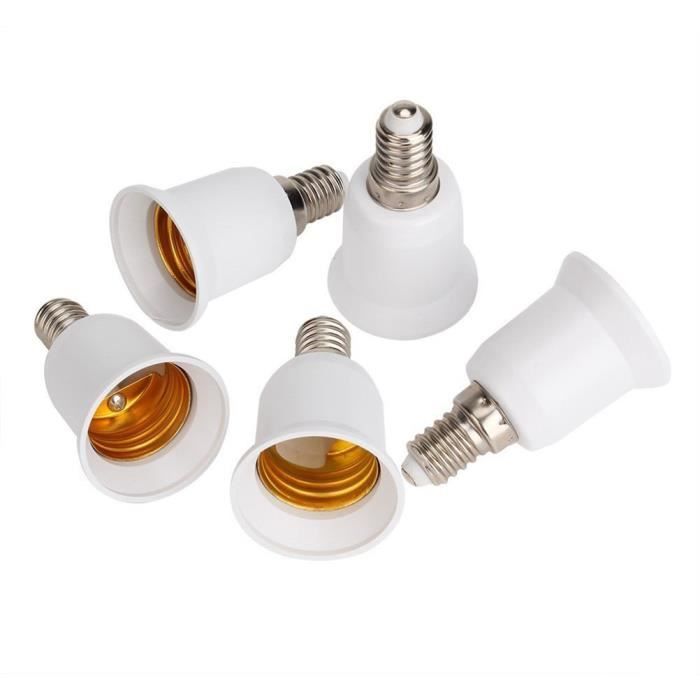 Adaptateur Douille E27 Vers E14 - Lot De 4, Blanc, Support 250V 200W - Pour Ampoules LED