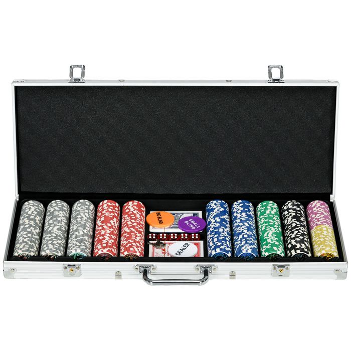 Set De Poker Premium - 500 Jetons, Cartes, Dés, Valise | Girox | 2 Joueurs Et Plus