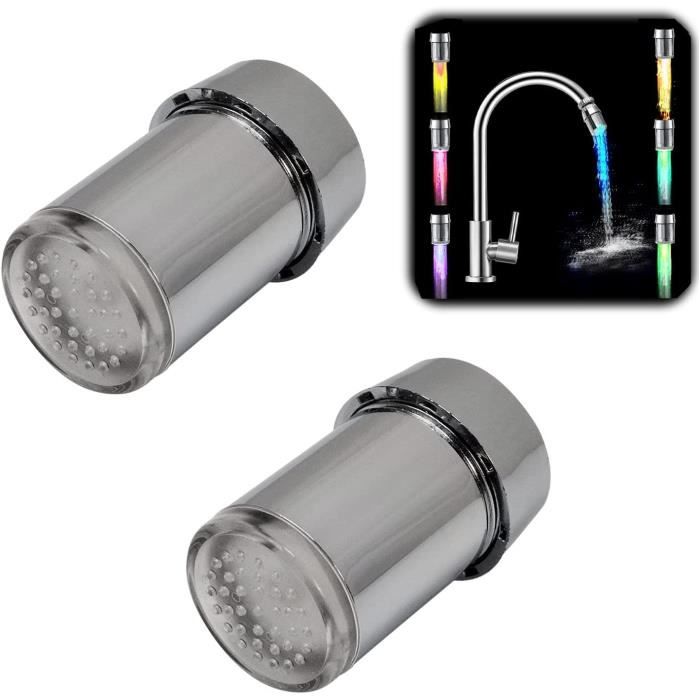 Robinet Cascade LED RVB Avec Capteur Température - Chromé Pour Salle De Bain