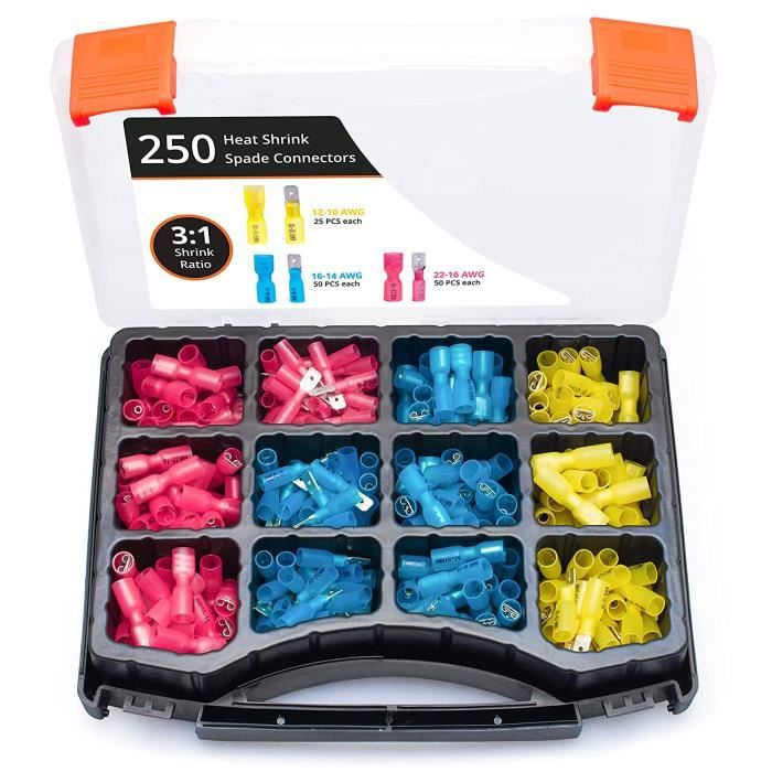 Cosses à Sertir Thermorétractables Wirefy - Lot De 180 - Section 0.5-6mm² - Étanches