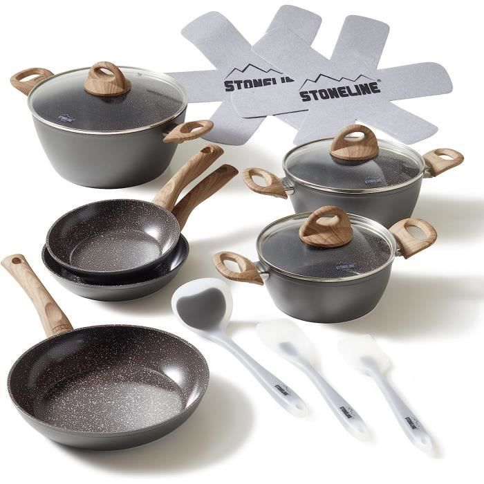 STONELINE Ceramic set de casseroles pour induction,14 pièces,set