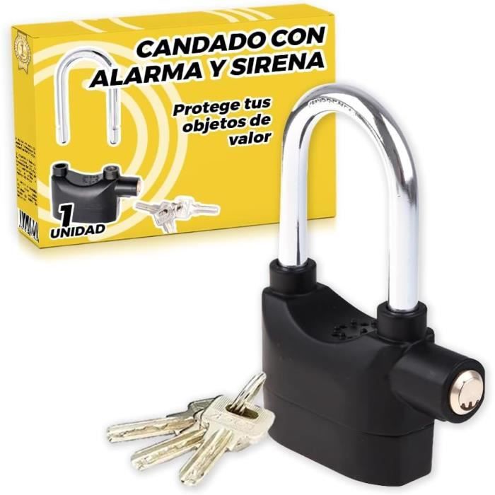 Cadenas Antivol Avec Alarme Amtech T2310 - Argent - Sécurité Renforcée