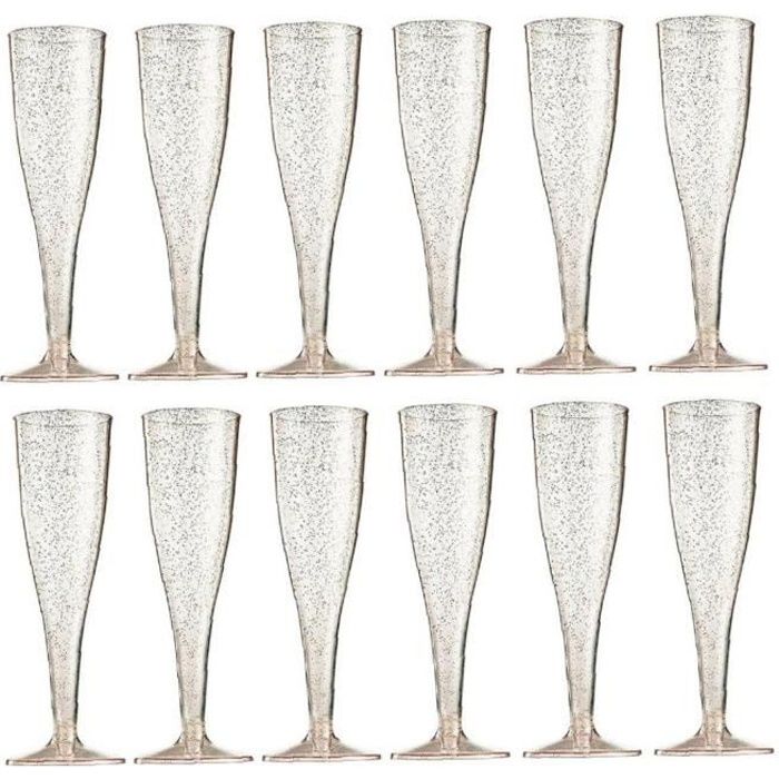 Champagne Flûtes Verre jetables Plastique en plastique Stepware Vine