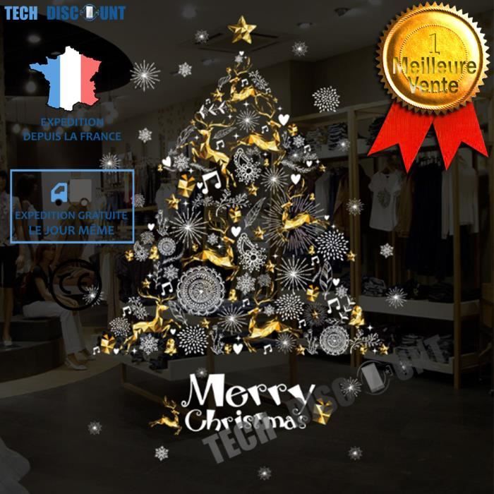 Sticker Autocollant Amovible Mural Fenêtre Magasin Vitrine Maison Déco Noël Fête Sticker Autocollant Amovible Mural Fenêtre Magasin Vitrine Maison Déco Noël Fête