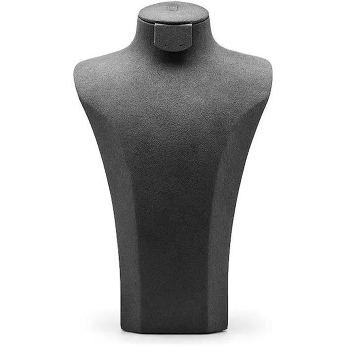 Buste De Présentation Bijoux En Résine Noir – 18x7x26 Cm – Pour Colliers, Boucles D’oreilles, Bagues – Vitrine, Photo