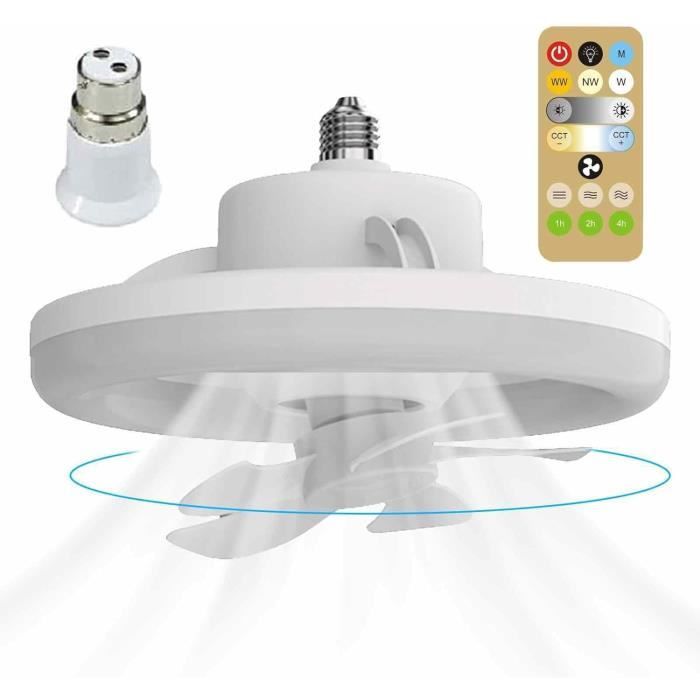 SKYLER Ventilateur avec lumière blanc 132cm | Ventilateur Plafond