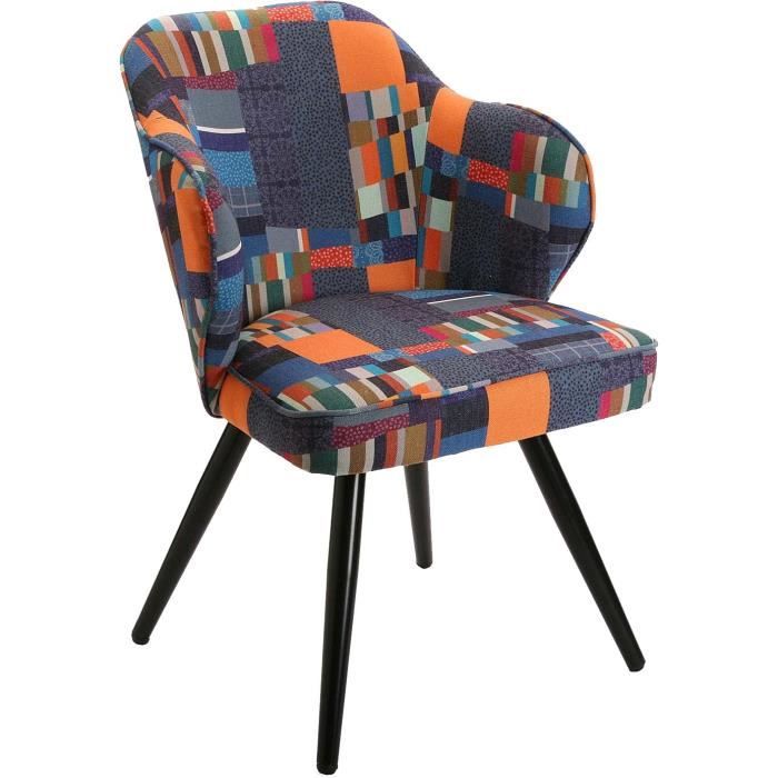 chaise fauteuil en tissu multicolore etna - versa - 1 place - avec accoudoirs - contemporain - design