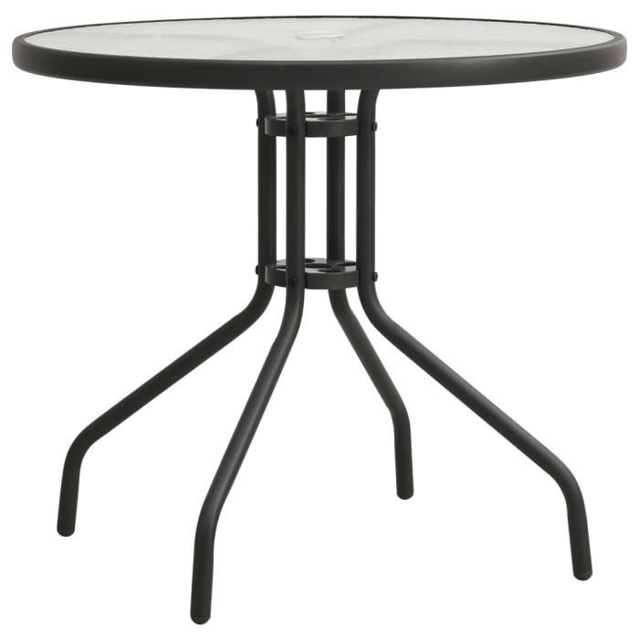 Table de bistro Anthracite Ø80x71 cm Acier - VIDAXL - Meuble de jardin - Extérieur - Essentiel