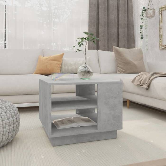 vidaXL Table basse gris béton 55x55x43 cm bois dingénierie 810293