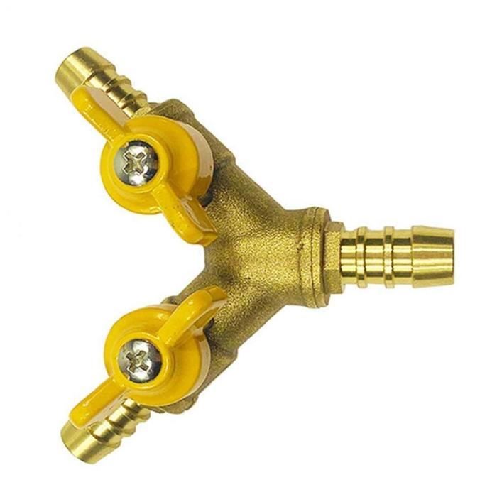 Raccord En Y Pour Tuyau Gaz En Laiton - Filetage Mâle 20 Mm, Longueur 85 Mm, Pour Gaz Naturel/propane/oxygène