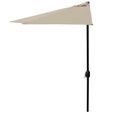 casa.pro demi-parasol (Ø300cm) (beige) parasol à manivelle - parasol de marché - parasol de jardin - en demi-cercle-1