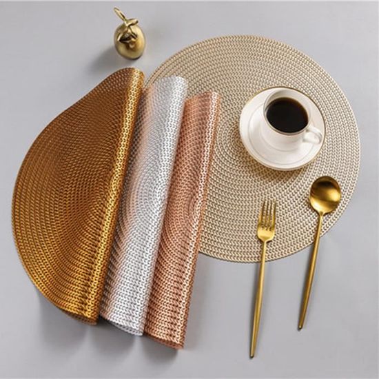 4x Napperon Set De Table Rond 38cm Or Rose Achat Vente Set De