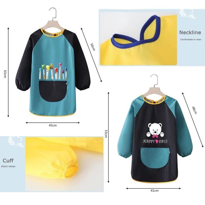 BAVOIR, Black--BAVOIR, Imperméable à Motif Cartoon Pour Bébé,tablier