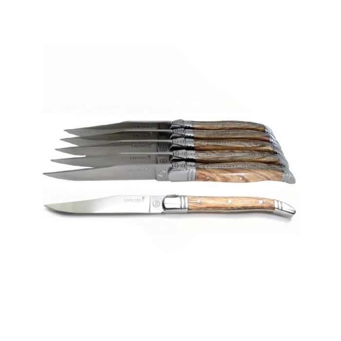 Set de 6 couteaux à steak Laguiole Evolution Sens Bois Foncé TB
