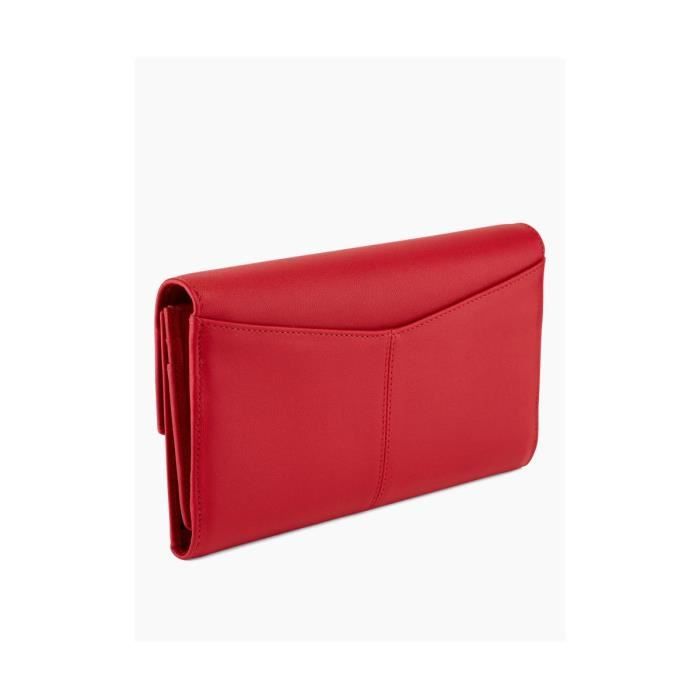 Le Tanneur Grand portefeuille a rabat en cuir femme emplacement chequier Charlotte tott3610 grenat taille 12 cm Cdiscount Bagagerie Maroquinerie