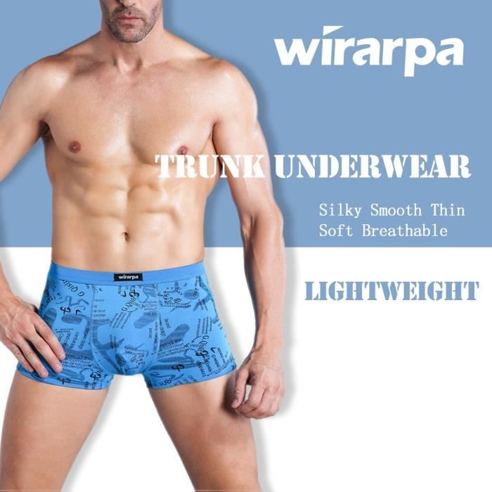 Calecons Hommes Lot de 4 Cale on Boxer Homme Microfibre Slips Multipack Boxers US Taille