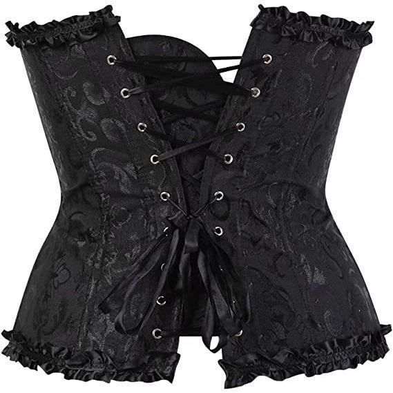 Corset à Lacets Pour Femme – Bustier Push-up Avec Baleines – Satin – Style Gothique/médiéval – Pour Mariage, Soirée, Cosplay
