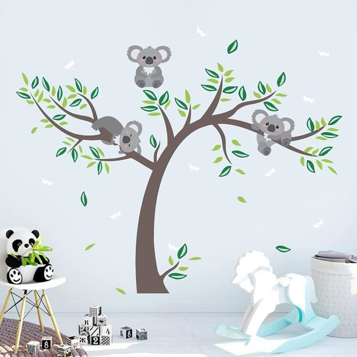 Stickers muraux enfant ou bébé koalas à l'aquarelle
