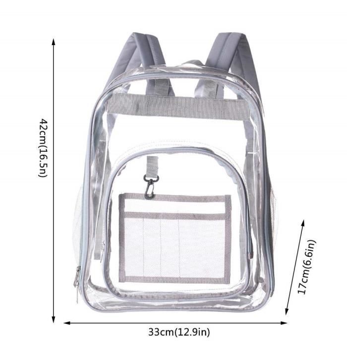 Sac a Dos Transparent en PVC Transparent resistant avec Transparence etanche et Anti Gel pour Adultes Gris Clair M3 Cdiscount Bagagerie Maroquinerie