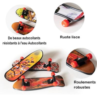 JEYORZY – Lot De 16 Skateboards à Doigts – Motifs Aléatoires – Mini Planches Antidérapantes – Cadeau Anniversaire Noël Pour Enfants