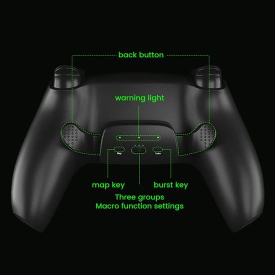 compatibles Bouton de fixation arrière de la manette de jeu Joystick boutons  arrière prolongateur de clé de contrôleur de jeu accessoires de jeu de  remplacement pour PS5