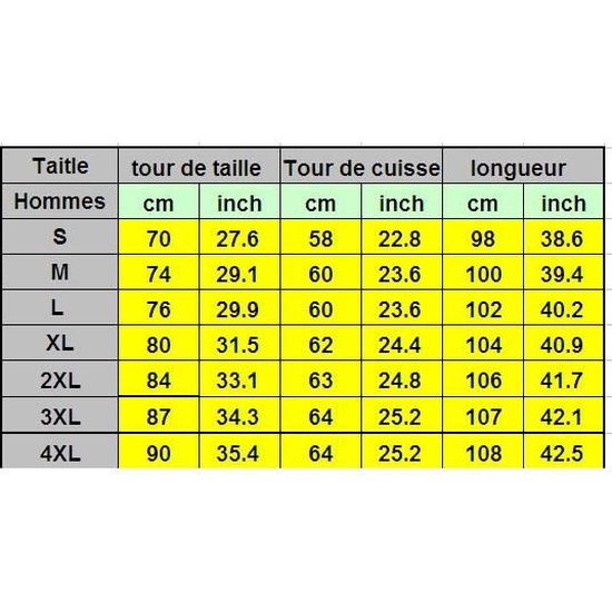 Taille 38 pantalon homme en cm sales