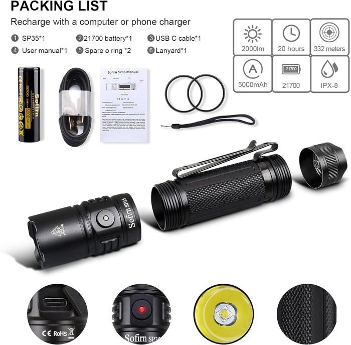 ThruNite Archer Mini Edc lampe de poche, 405 lumens LED, Rechargeable
