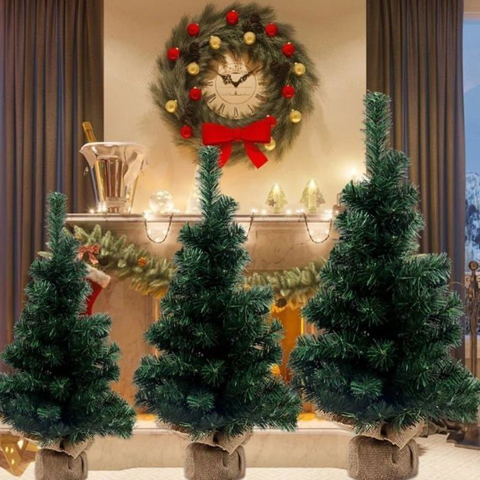 Lot de 6 Mini Sapins Noël Artificiels pour Table, à Faire Soi-Même