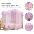 Rideau de lit à baldaquin de luxe avec princesse à quatre côtés moustiquaire (S)-LAT-3