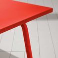 Ensemble table de jardin et 4 fauteuils empilables - OVIALA - Palavas - Acier - Rouge-3