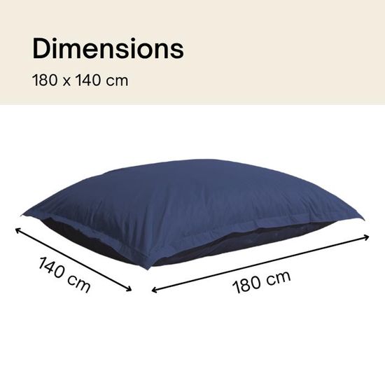 Accessoire Piscine Détente Pouf Flottant Géant 180x140 Cm Bleu - Pour Piscine Ou Salon, Sans Remplissage (tissu Oxford Accessoire Piscine Détente Pouf Flottant Géant 180x140 Cm Bleu - Pour Piscine Ou Salon, Sans Remplissage (tissu Oxford